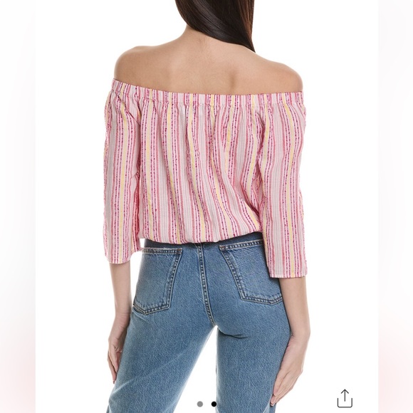 Michael Stars Johanna Striped Top in Magenta Multicolor, Size Medium - Picture 11 of 15